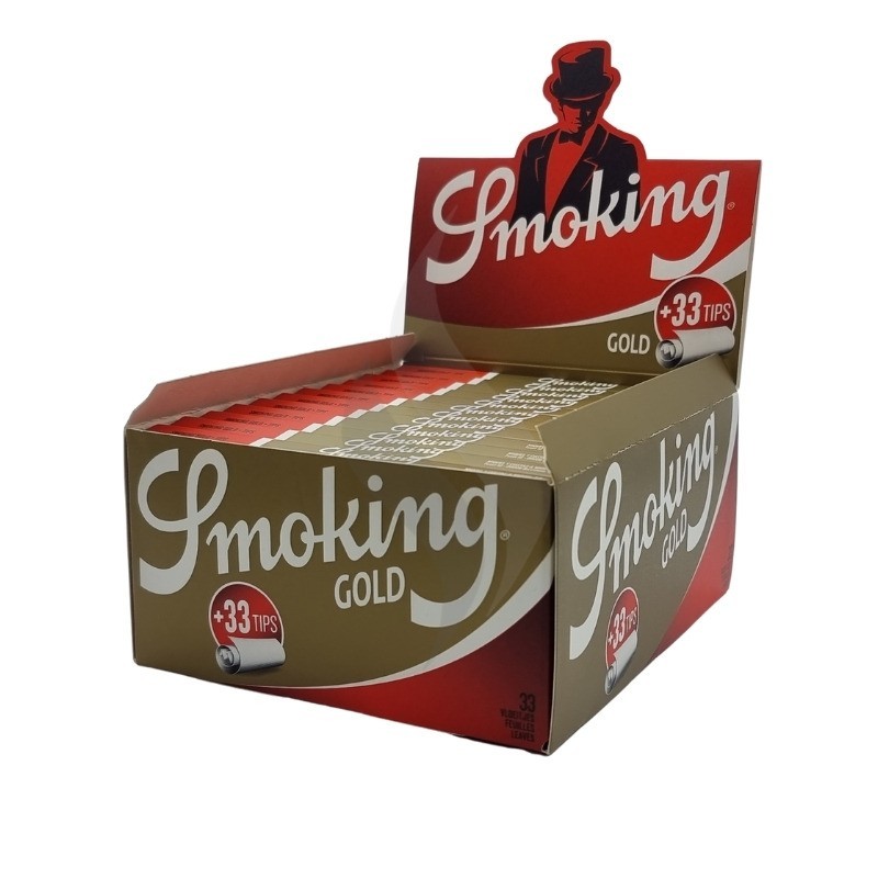 Smoking Gold Slim King Size + Tips rolling papers.