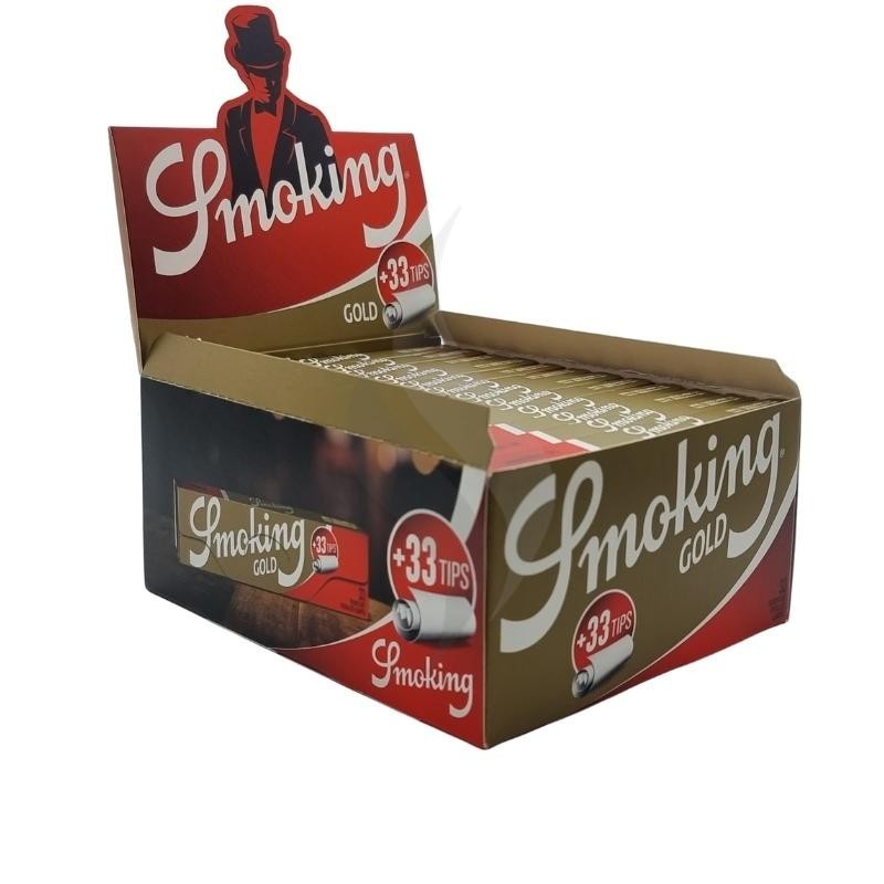 Smoking Gold Slim King Size + Tips rolling papers.