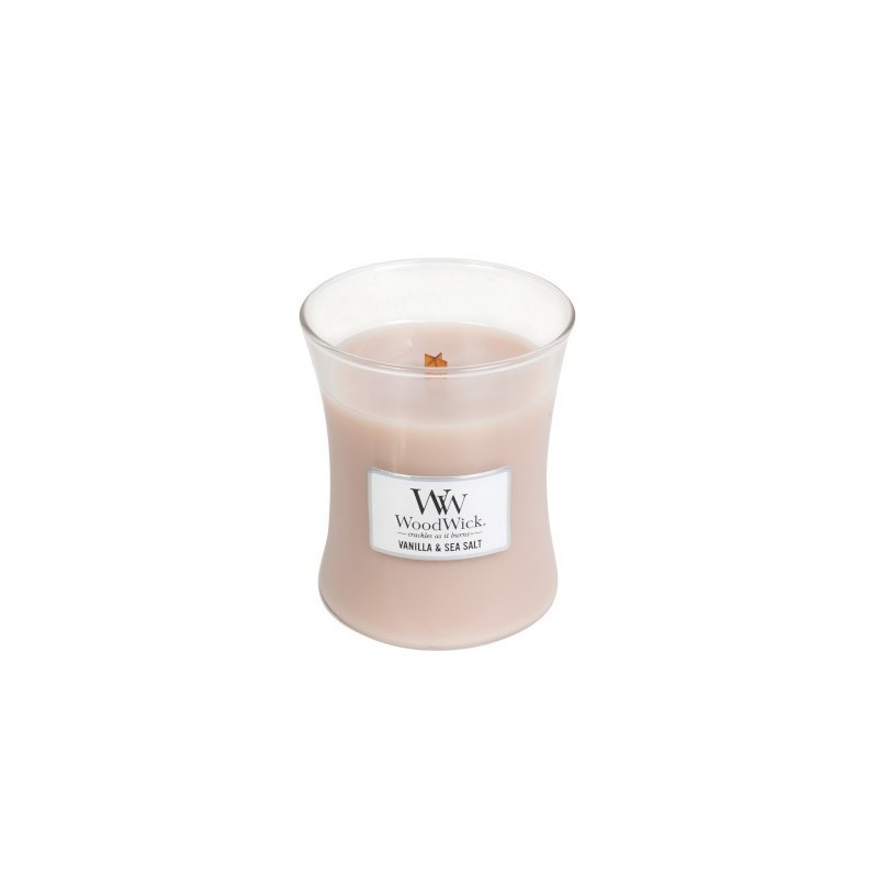 WoodWick Vanilla & Sea Salt candle, enjoy a pleasant perfume!