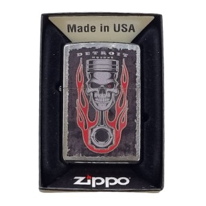 Lighters Zippo Piston Skull Flame Design